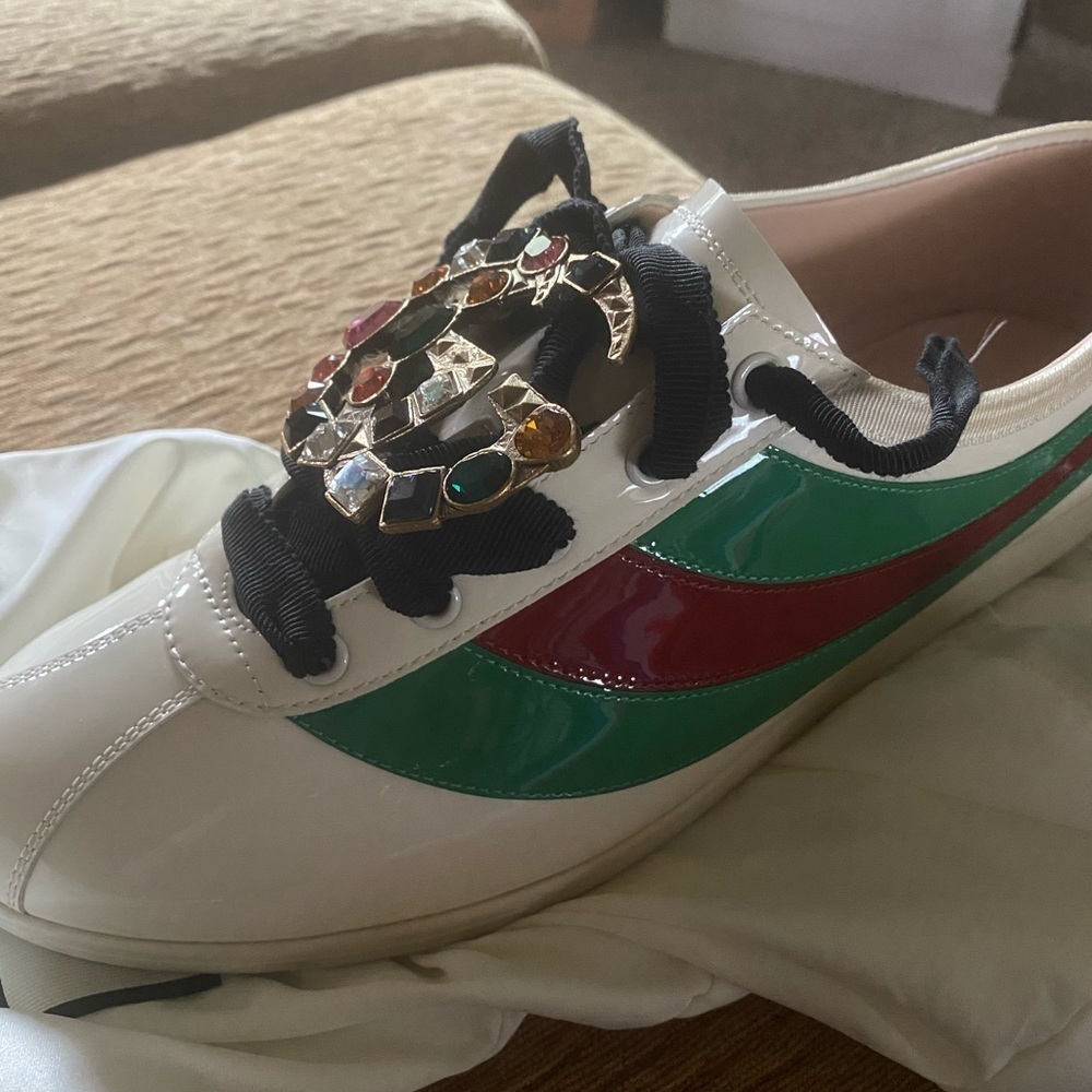NWOT GUCCI FALACER PATENT LEATHER SNEAKERS - Picture 4 of 4